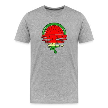 Melting Watermelon Sunset - Men's Premium Organic T-Shirt - heather grey - Front - Damien (186cm)
