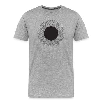 Radialer Punkt-Sonnenstrahl - Männer Premium Bio T-Shirt - Grau meliert - Vorne - Damien (186cm)