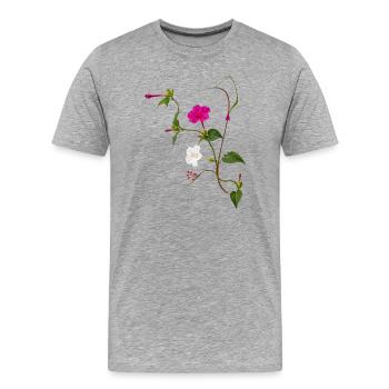 Fleur Miraculeuse Zen Blossoms Design - T-shirt bio Premium Homme - gris chiné - Devant - Damien (186cm)