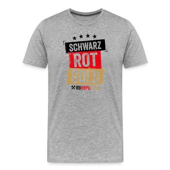 Schwarz Rot Gold Ruhrpott - Männer Premium Bio T-Shirt - Grau meliert - Vorne - Damien (186cm)