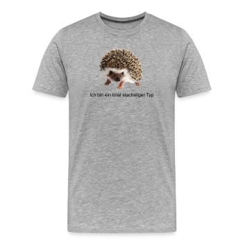 Stacheligen Typ - Männer Premium Bio T-Shirt - Grau meliert - Vorne - Damien (186cm)