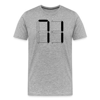 NUMÉRO 71 Soixante-et-onze Cadeaux Numérique - T-shirt bio Premium Homme - gris chiné - Devant - Damien (186cm)