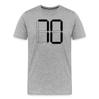 NUMMER 70 Siebzig Geschenk Digital - Männer Premium Bio T-Shirt - Grau meliert - Vorne - Damien (186cm)