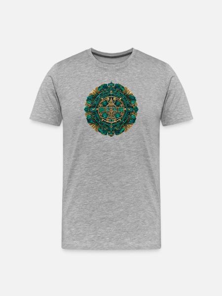 Aztec Sun God Mystic - Men's Premium Organic T-Shirt - heather grey