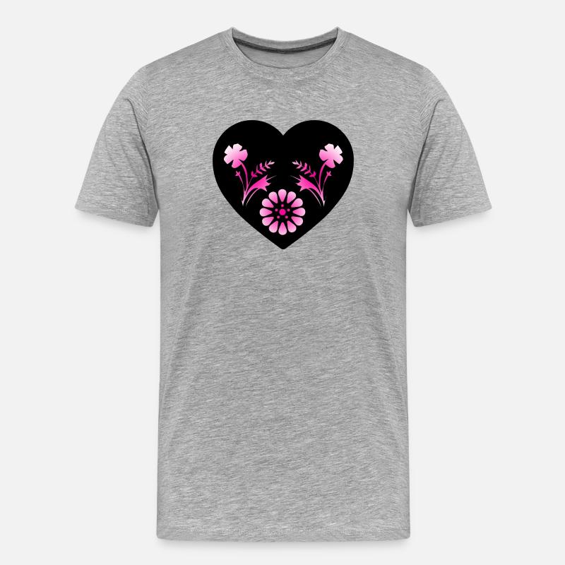 Blumen - Männer Premium Bio T-Shirt - Grau meliert