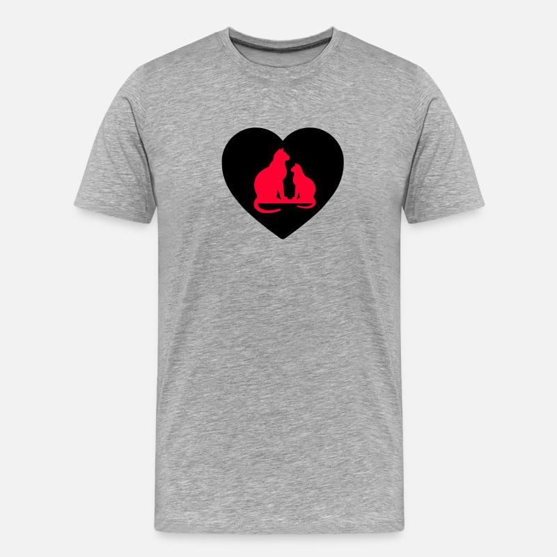 félin - T-shirt bio Premium Homme - gris chiné