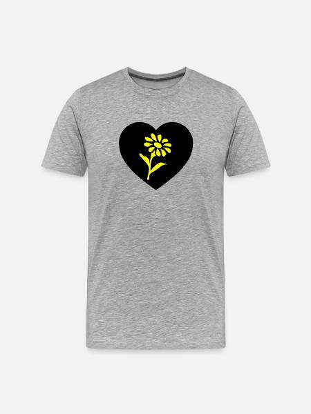 Flowers - Men's Premium Organic T-Shirt - heather grey
