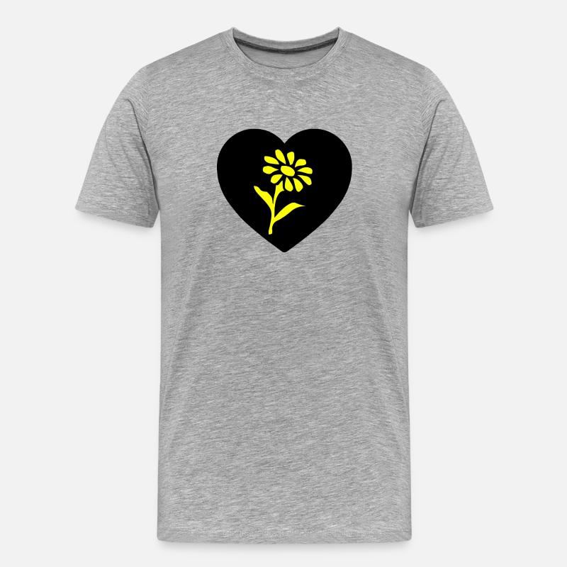 Blumen - Männer Premium Bio T-Shirt - Grau meliert