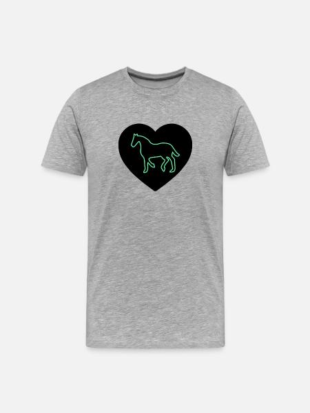 Pferde - Männer Premium Bio T-Shirt - Grau meliert