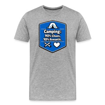 Camping en camping-car - T-shirt bio Premium Homme - gris chiné - Devant - Damien (186cm)