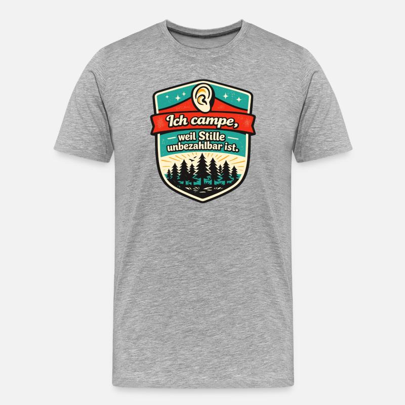 Wohnmobil Herzschlag Camper - Männer Premium Bio T-Shirt - Grau meliert
