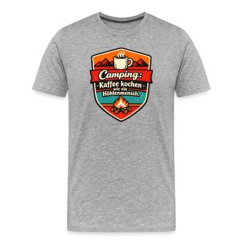  Camper Camping - Männer Premium Bio T-Shirt - Grau meliert - Vorne - Damien (186cm)