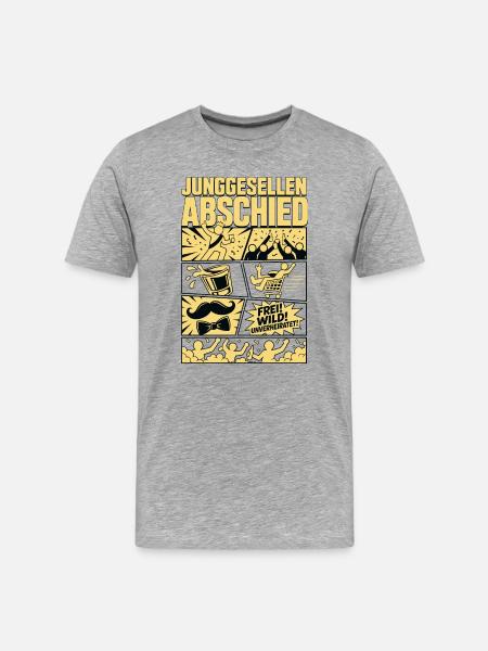 Legendärer Junggesellenabend - Männer Premium Bio T-Shirt - Grau meliert