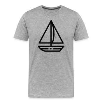 Segelschiff - Männer Premium Bio T-Shirt - Grau meliert - Vorne - Damien (186cm)