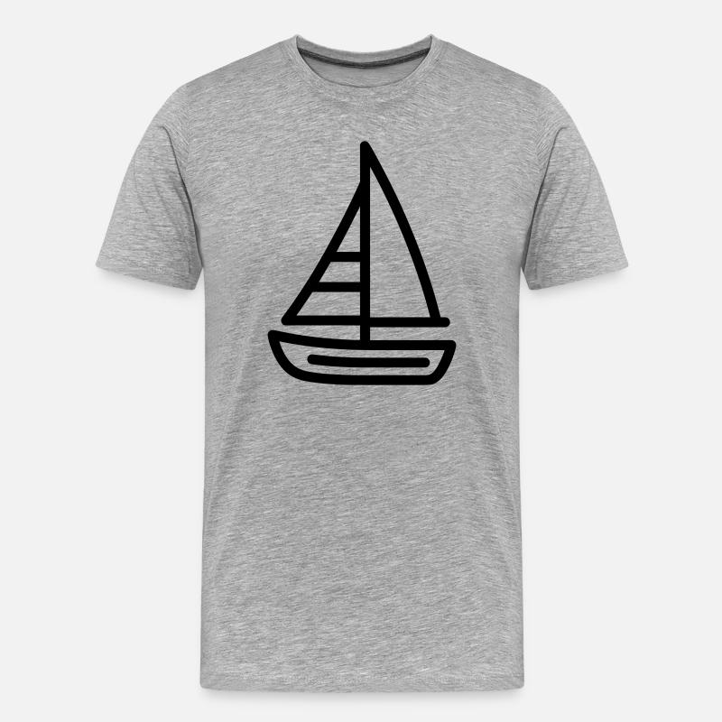 Boot - Männer Premium Bio T-Shirt - Grau meliert
