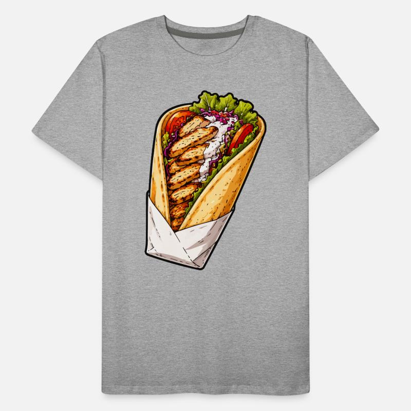 Chicken Wrap Illustration Men's Premium Organic T-Shirt