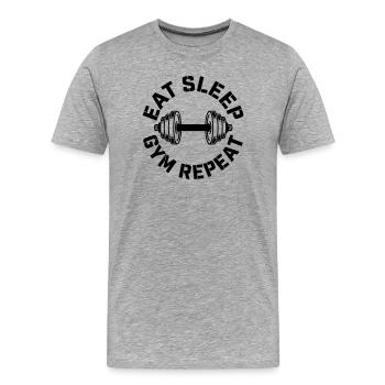 gymnase - T-shirt bio Premium Homme - gris chiné - Devant - Damien (186cm)