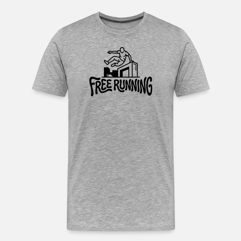 Free Runner - Männer Premium Bio T-Shirt - Grau meliert