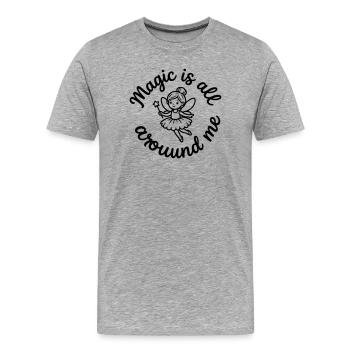 Fée - T-shirt bio Premium Homme - gris chiné - Devant - Damien (186cm)