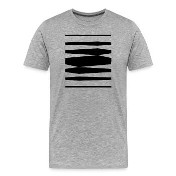 bold lines design - Men's Premium Organic T-Shirt - heather grey - Front - Damien (186cm)