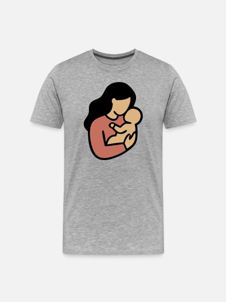 Mom Baby Boho Minimalism - Men's Premium Organic T-Shirt - heather grey