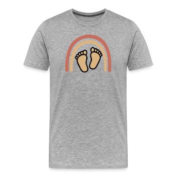 Baby Feet Rainbow Boho - Men's Premium Organic T-Shirt - heather grey - Front - Damien (186cm)
