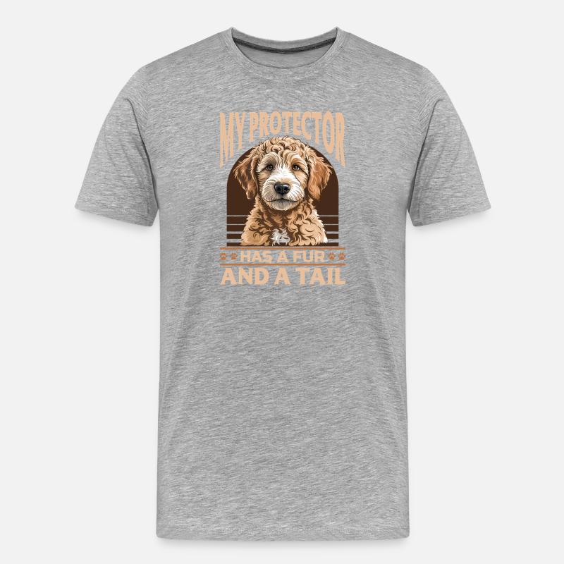 Goldendoodle Dog Breed - Männer Premium Bio T-Shirt - Grau meliert