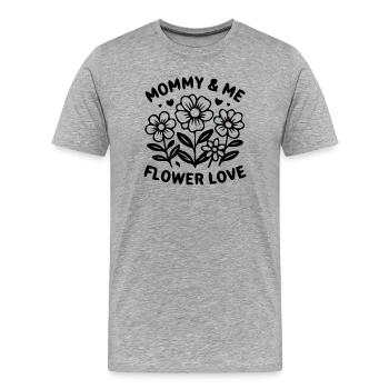 Mommy and Me Floral Matching Look - Men's Premium Organic T-Shirt - heather grey - Front - Damien (186cm)