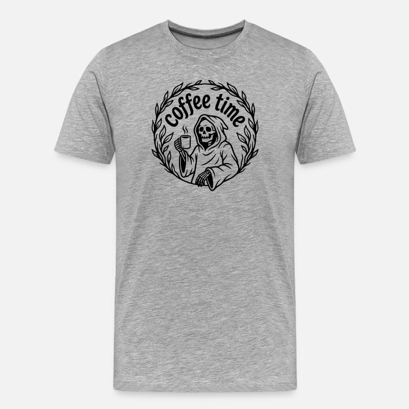 C’est l’heure du café - T-shirt bio Premium Homme - gris chiné