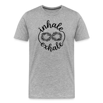 meditation - Men's Premium Organic T-Shirt - heather grey - Front - Damien (186cm)