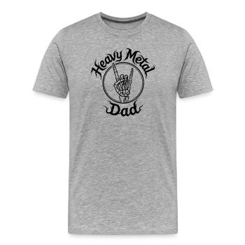 Papa heavy metal - T-shirt bio Premium Homme - gris chiné - Devant - Damien (186cm)
