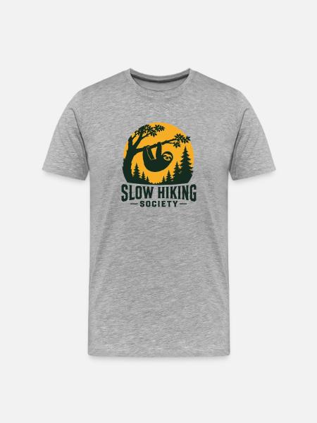 Langsam wandernde Faultheit - Männer Premium Bio T-Shirt - Grau meliert