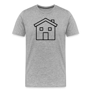 House Outline - Men's Premium Organic T-Shirt - heather grey - Front - Damien (186cm)