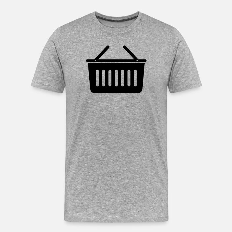 Lebensmittelkorb - Männer Premium Bio T-Shirt - Grau meliert