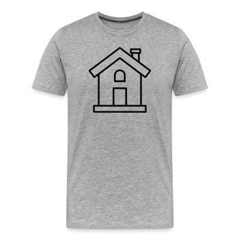 House Outline - Men's Premium Organic T-Shirt - heather grey - Front - Damien (186cm)