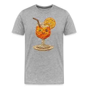 Paper Drink: Orange Face - Men's Premium Organic T-Shirt - heather grey - Front - Damien (186cm)