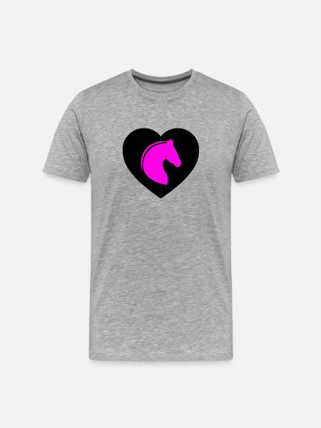 Chevaux - T-shirt bio Premium Homme - gris chiné