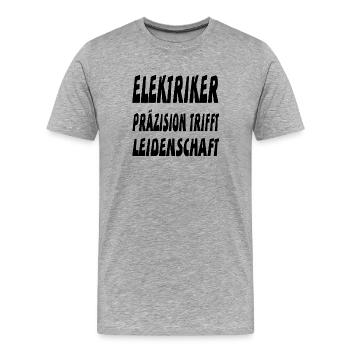 Elektriker - Männer Premium Bio T-Shirt - Grau meliert - Vorne - Damien (186cm)