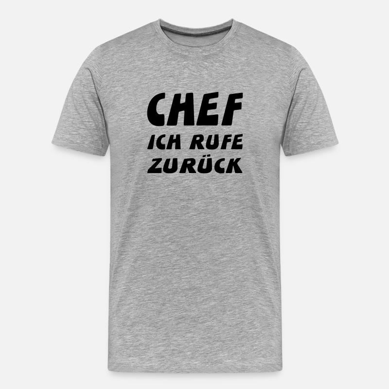 Chef - Männer Premium Bio T-Shirt - Grau meliert