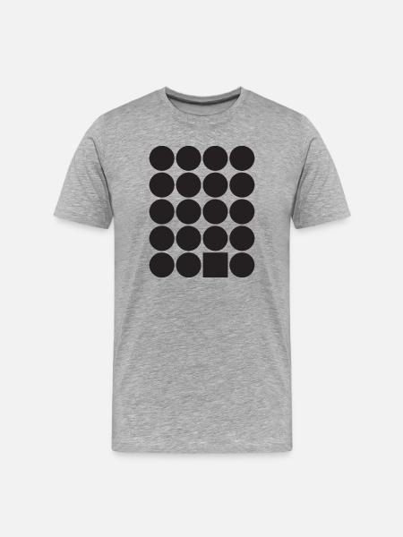 Geometric Dot Grid with a Square - Men's Premium Organic T-Shirt - heather grey