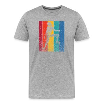 Boulderer Boulder Bouldern - Männer Premium Bio T-Shirt - Grau meliert - Vorne - Damien (186cm)