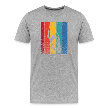 Tissu vertical Acrobaties aériennes vintage Soie aérienne - T-shirt bio Premium Homme - gris chiné - Devant - Damien (186cm)