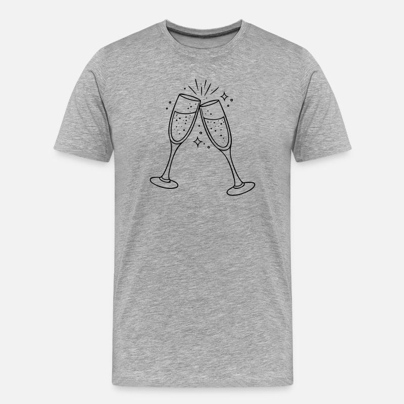 Sektglaeser Clipart - Männer Premium Bio T-Shirt - Grau meliert