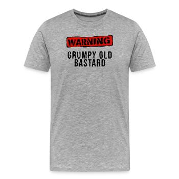 Avertissement Rouge - T-shirt bio Premium Homme - gris chiné - Devant - Damien (186cm)