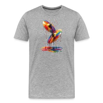 Becken mit tropfenden Farben - Männer Premium Bio T-Shirt - Grau meliert - Vorne - Damien (186cm)
