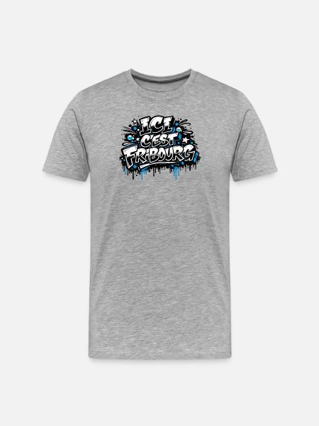 ICI C'EST FRIBOURG - Men's Premium Organic T-Shirt - heather grey