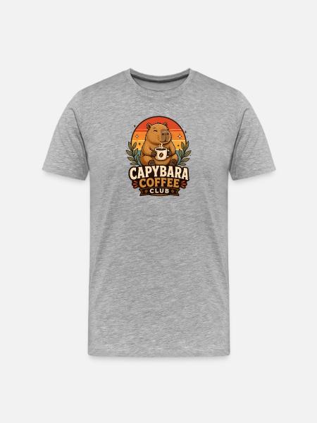Capybara Coffee Club Kaffee Capybara - Men's Premium Organic T-Shirt - heather grey