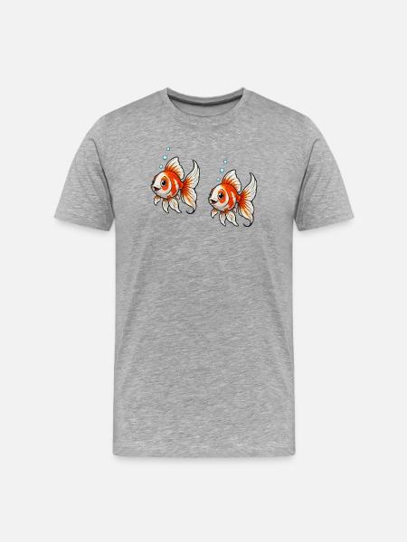Goldfish Comic - Men's Premium Organic T-Shirt - heather grey