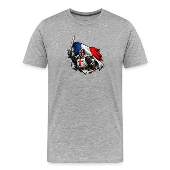 Templar logo - Men's Premium Organic T-Shirt - heather grey - Front - Damien (186cm)