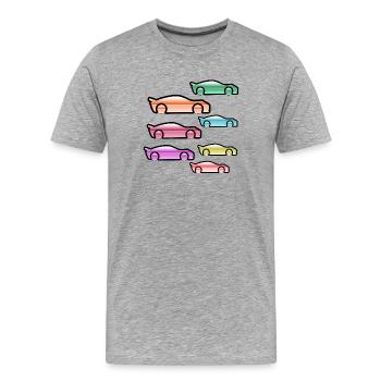 Automobiles - T-shirt bio Premium Homme - gris chiné - Devant - Damien (186cm)